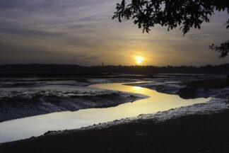 Le Bono, coucher de soleil sur la rivière — photographie de paysage breton de Franck Besrest