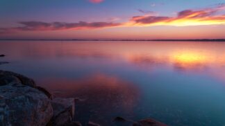 Saint-Colomban, coucher de soleil sur la baie — photographie de paysage breton de Franck Besrest