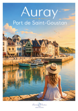 Affiche illustrée — Auray, port de Saint-Goustan — Bretagne, par Besrest-Photos