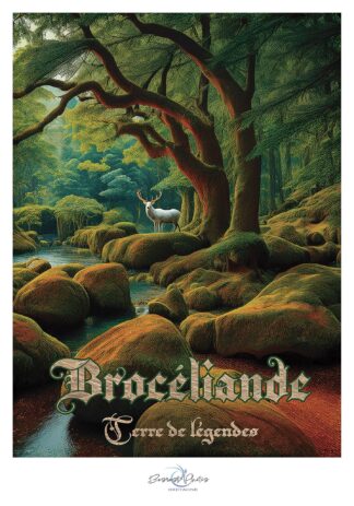 Affiche de la forêt de Brocéliande, terre de légendes, Bretagne