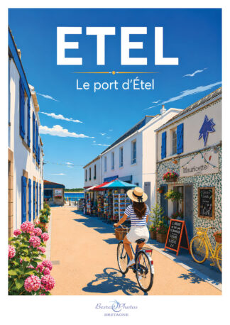 Affiche illustrée — Étel, le port — Bretagne, par Besrest-Photos