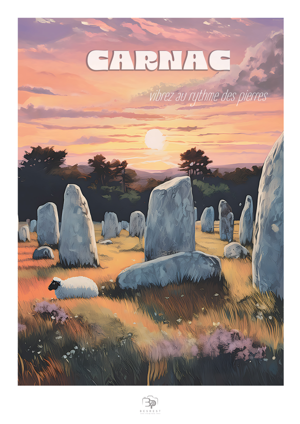 Affiche — Carnac — Vibrez au rythme des pierres